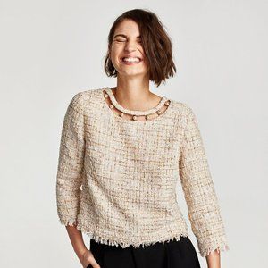 NWT Zara Tweed Blouse